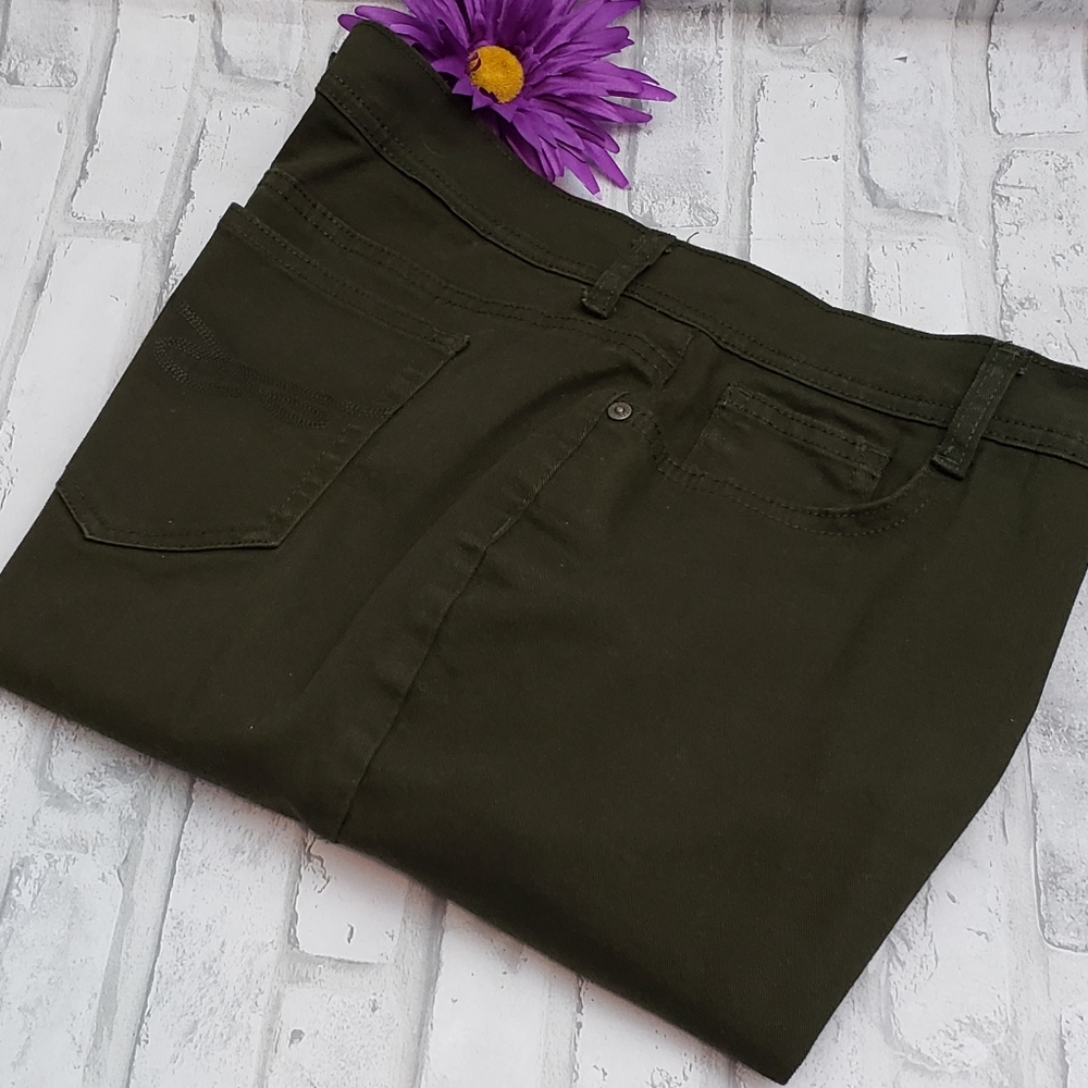 Style & Co Olive Green Slim Leg Jean, 16P